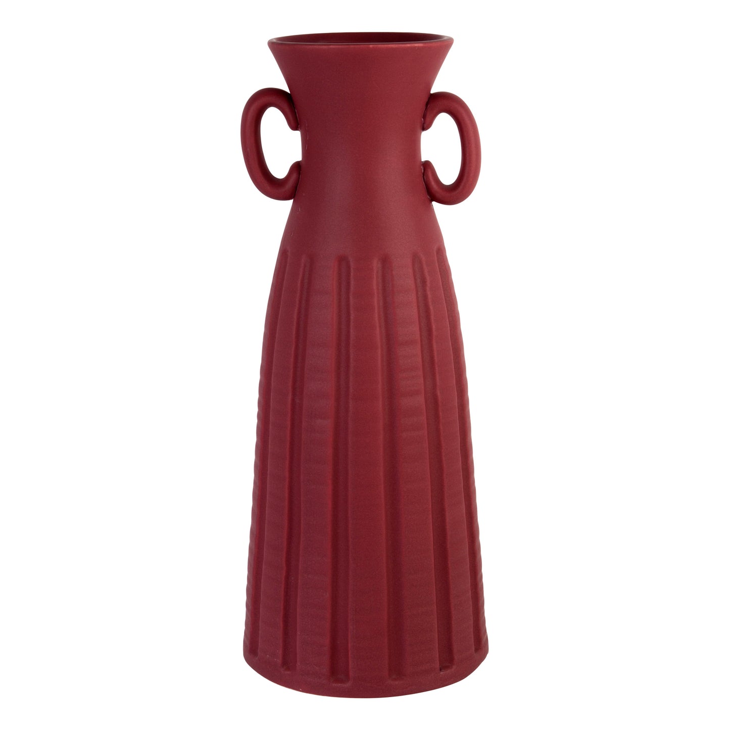 Vivid Earth 12.8" Burgundy 2 Handle Vase