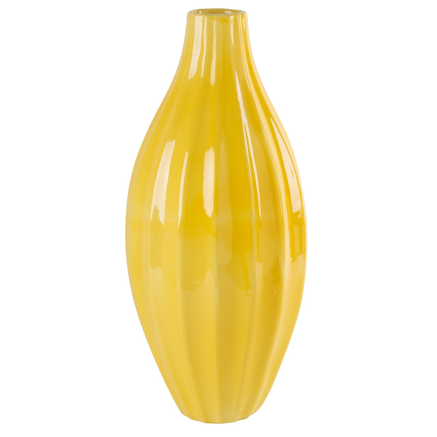 Vivid Earth 16" Yellow Linear Vase