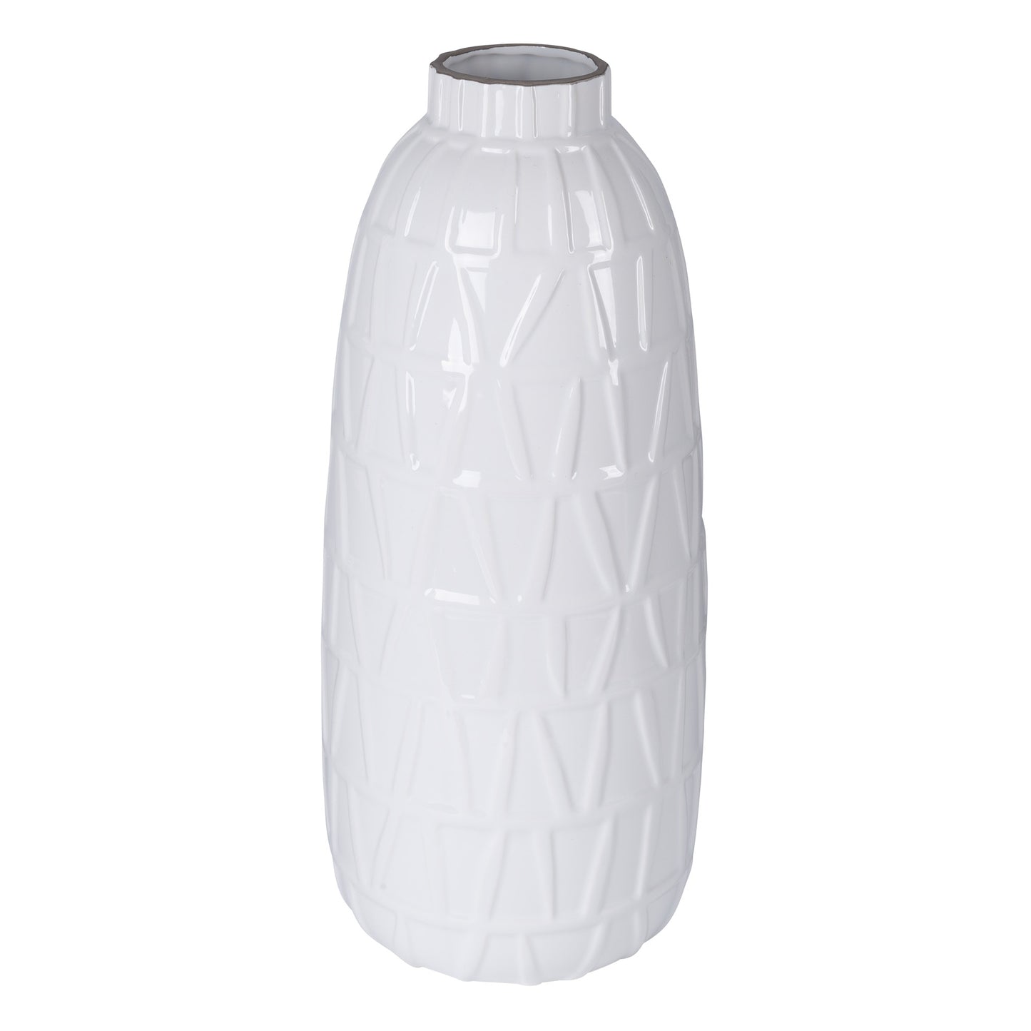 Pure Essence 14" White Textured Vase