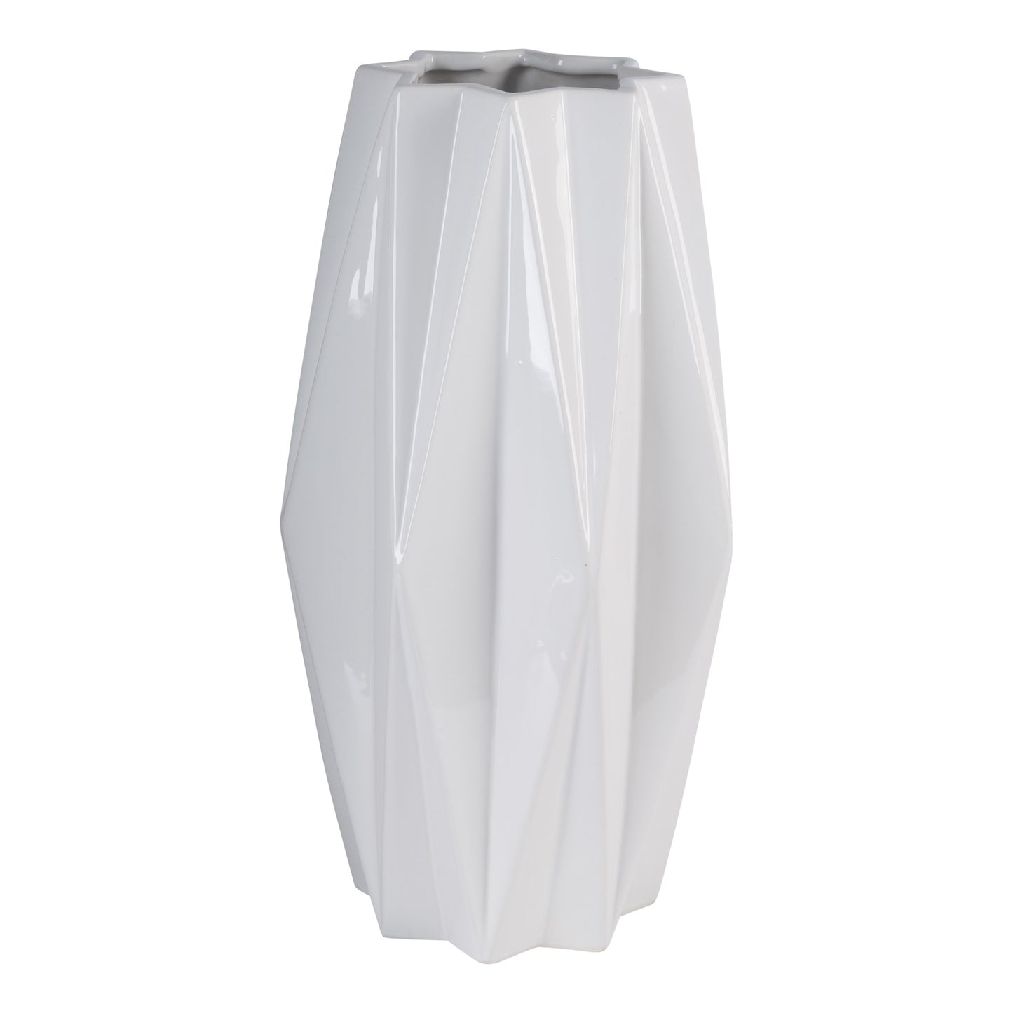 Pure Essence 14" White Linear Vase