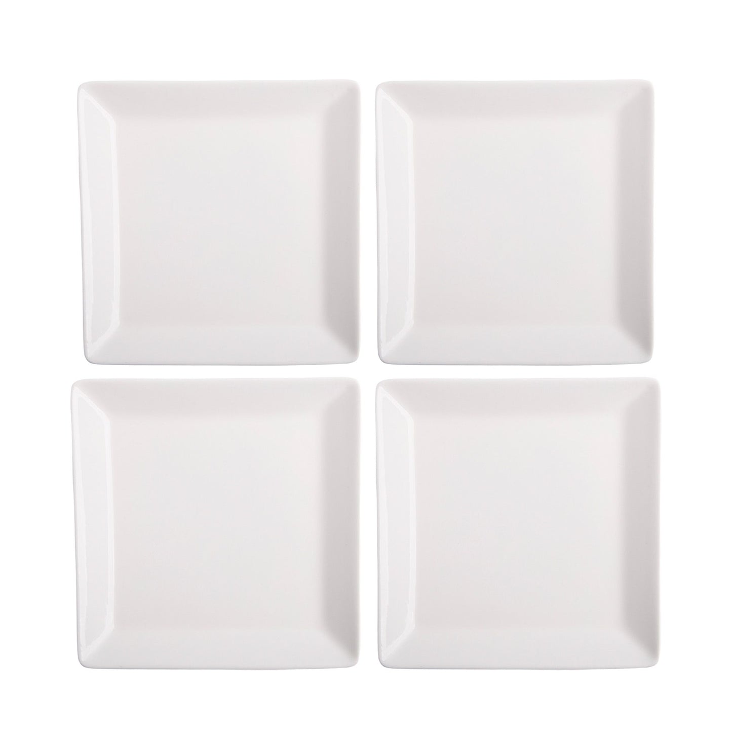 FF Set of 4 6" White Square Appetizer Plates