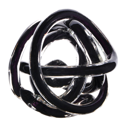 Noir Artifacts 5" Diameter Black Glass Knot