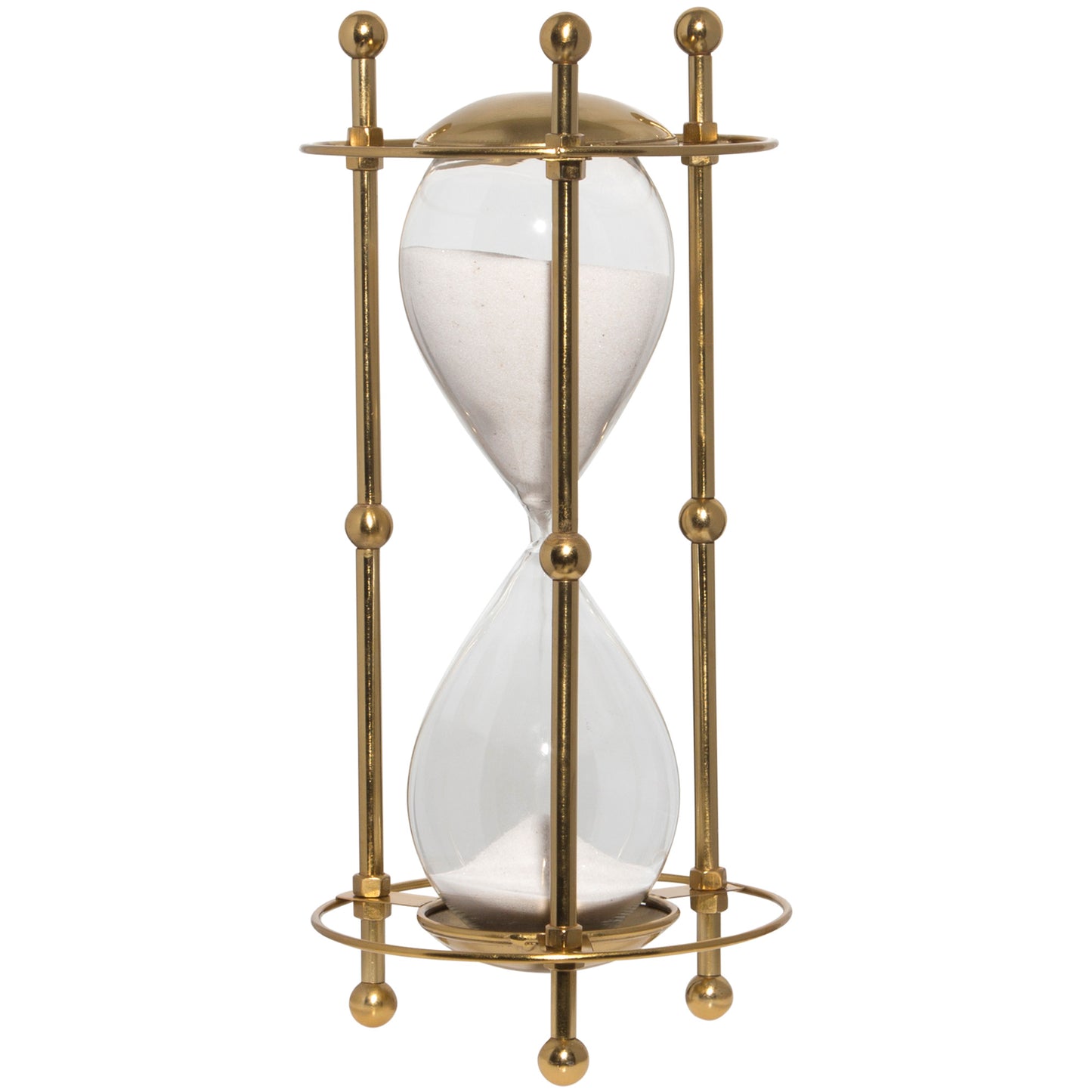 12.5 Inch Gold Cage Sandtimer White