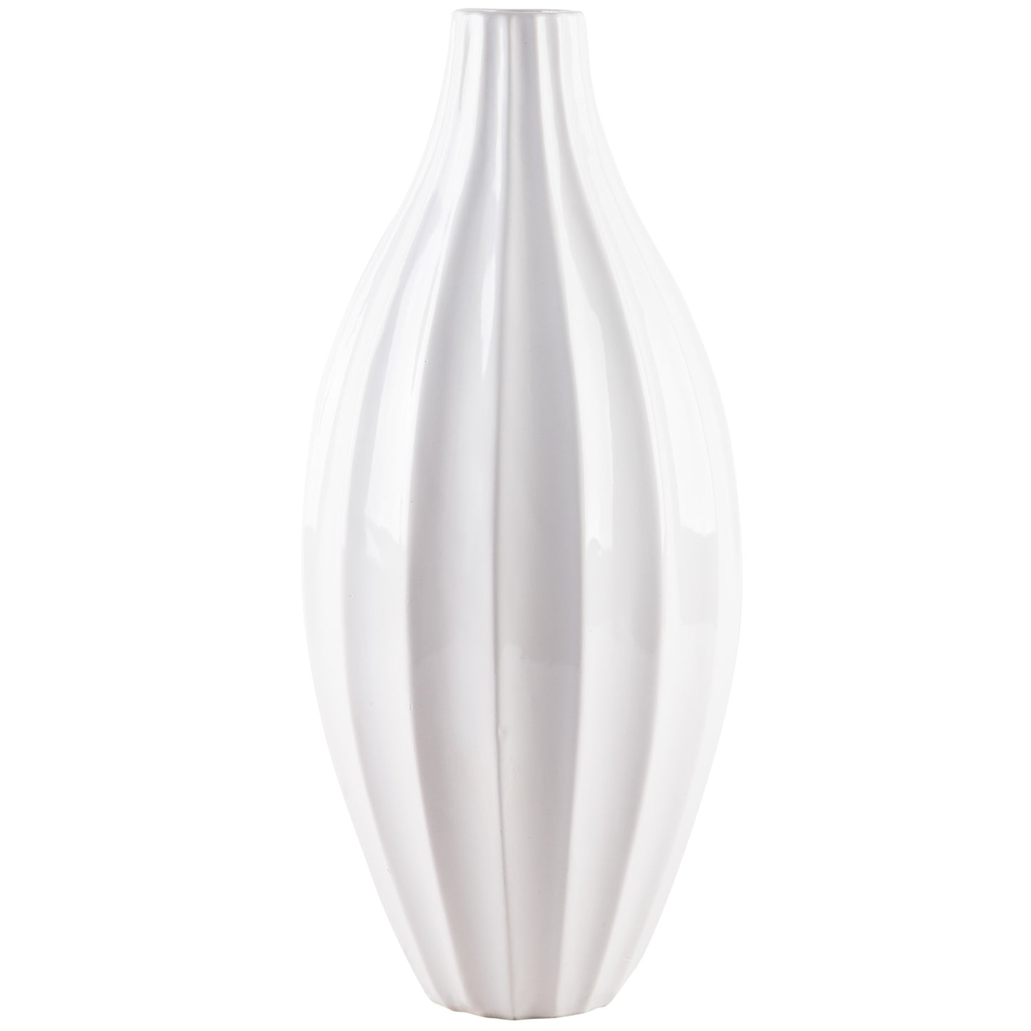 Pure Essence 16" White Rib Vase