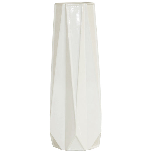 Pure Essence 16" Tall White Linear Vase