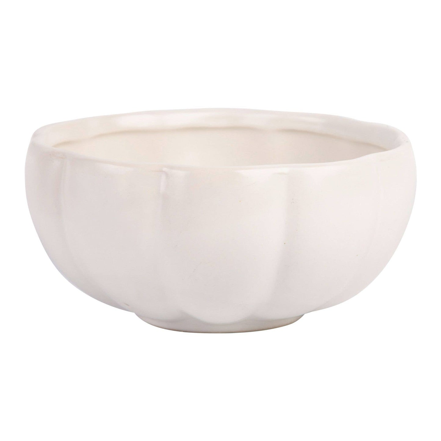 28OZ WHITE PUMPKIN SHAPE BOWL