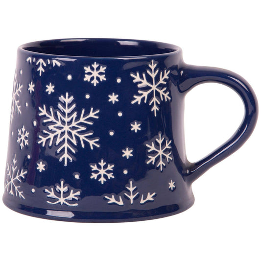 17OZ BLUE/WHT SNOWFLAKES MUG