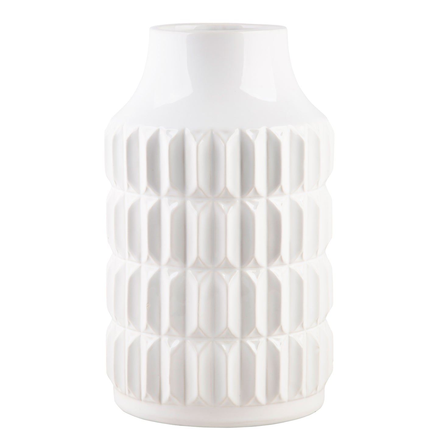 Pure Essence 8" White Modern Texture Vase