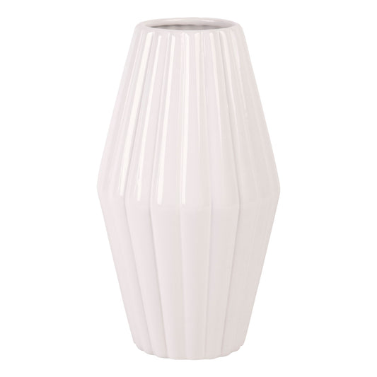 Pure Essence 10" White Ceramic Vase