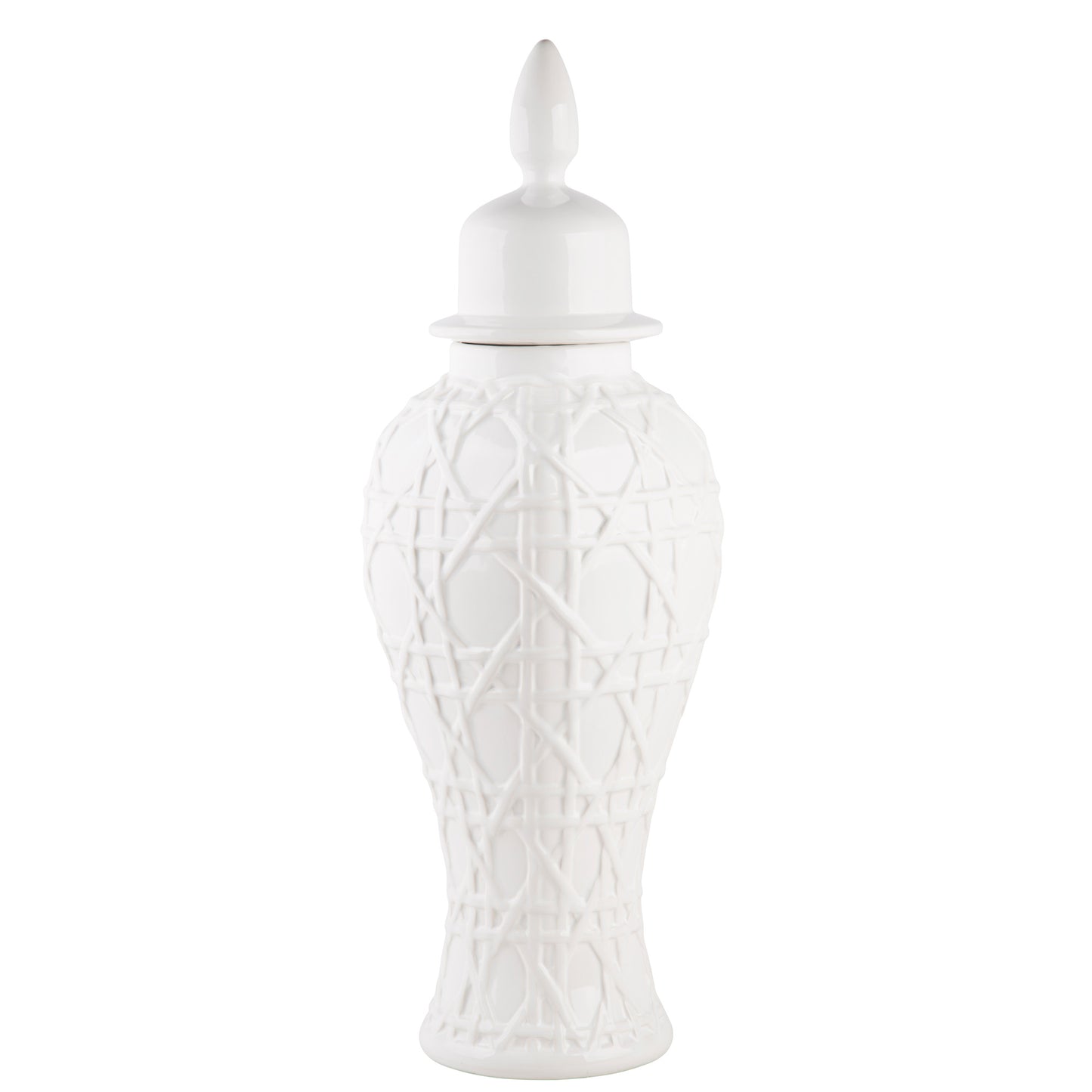 Pure Essence 21" White Roped Ginger Jar