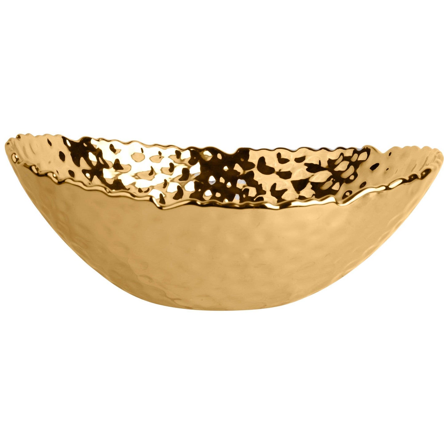 11" GOLD HAMRD OVAL SERVE BOWL