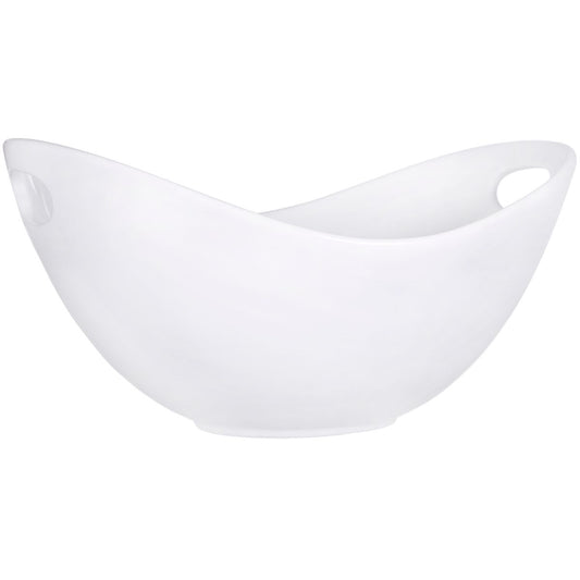 Pure White 12" Length Oval Bowl with Handle