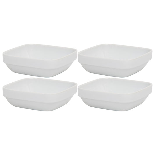 Set of 4 5" White Square Stackable Bowls