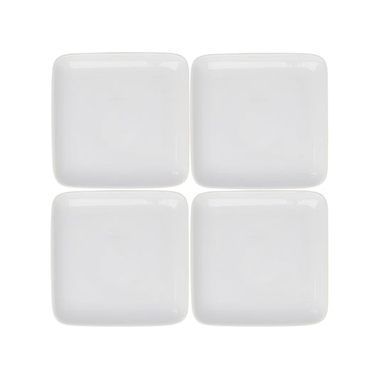 Set of 4 5" White Square Plates