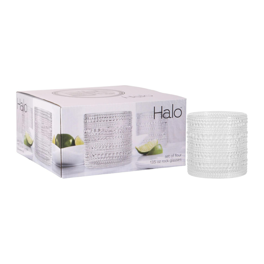 Halo Set Of 4 Clear DOF 13 Oz Glasses