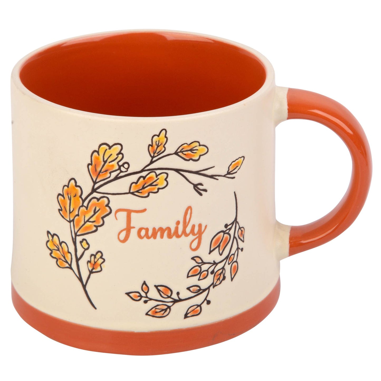 16OZ IVORY MUG FAMILY LEAVES