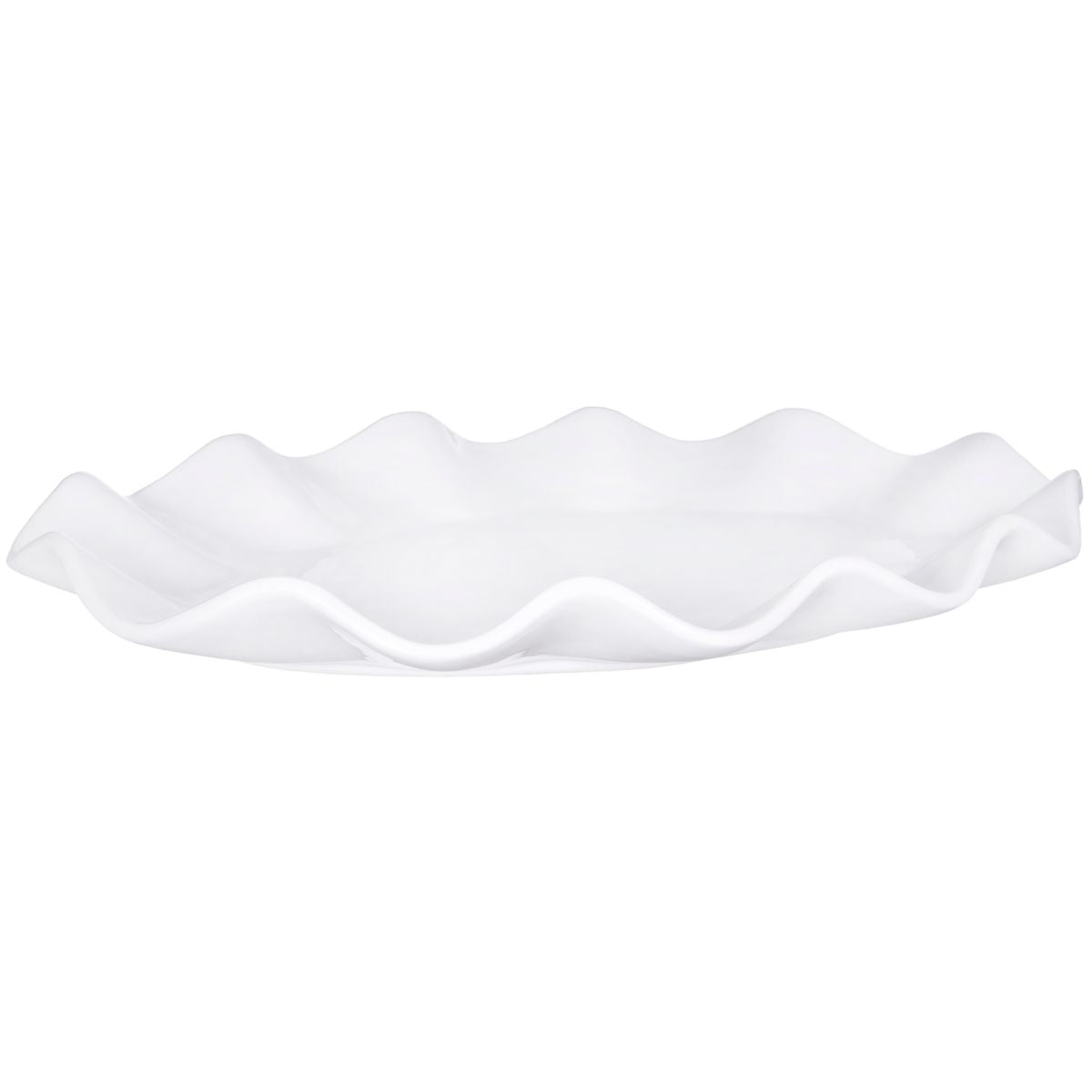 Pure White 19" Length Wavy Oval Platter