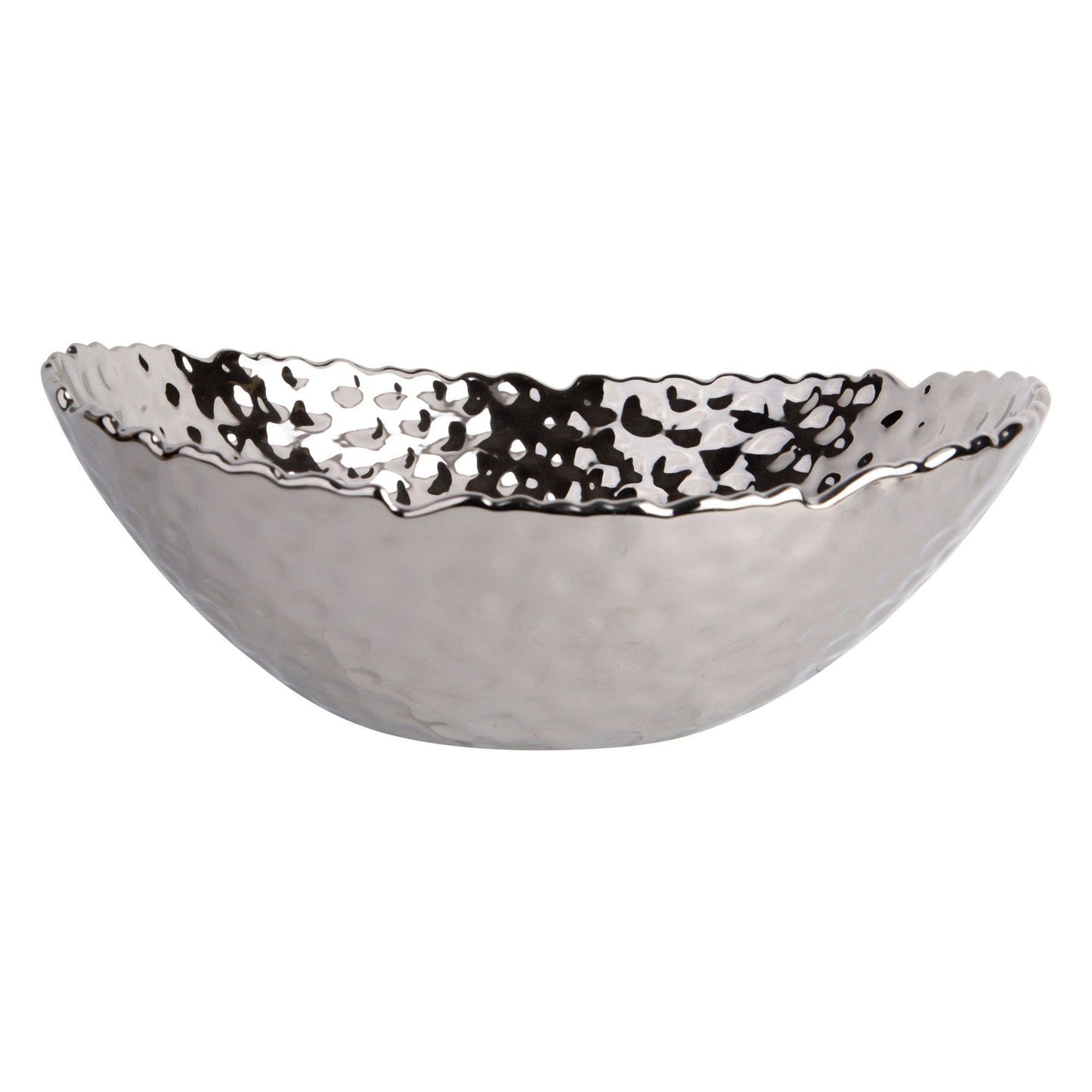 11" SLVR HAMRD OVAL SERVE BOWL