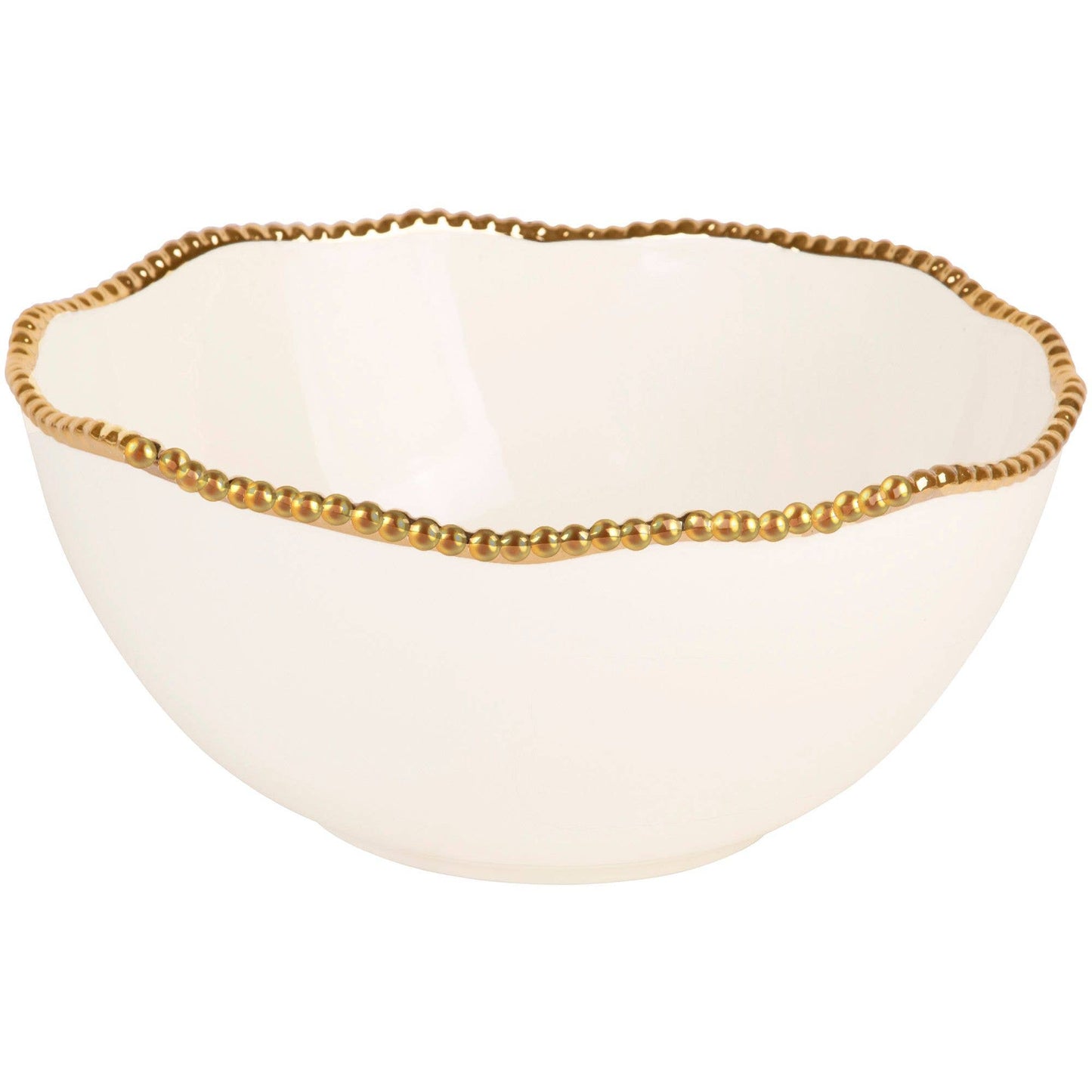 10" WHT/GOLD BEAD SERVE BOWL