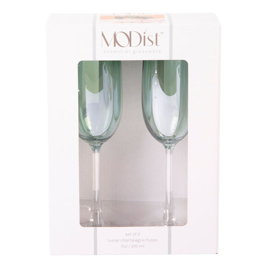 MODIST Set of 2 7oz Sage Lustre Flute